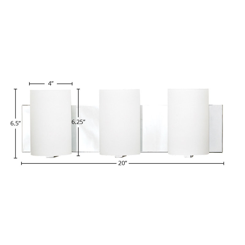 Éclairage pour meuble-lavabo à 3 lumières Abhijeet, Chrome