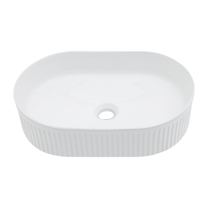 19.31X12.19 Inch White Ceramic Oval Vessel Bathroom Sink