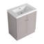 Meuble-lavabo autoportant de 30 po avec lavabo en résine et 2 portes d'armoire à fermeture en douceur (emballage KD)