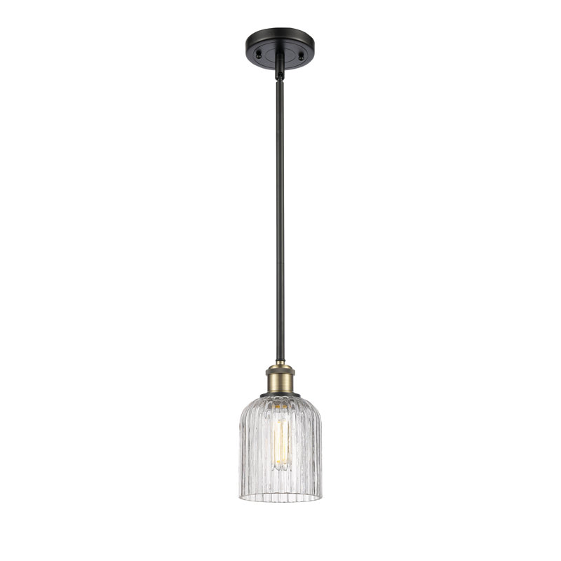 Luminaire suspendu 5 lumières Ballston Addeline, Laiton antique noir, Clair