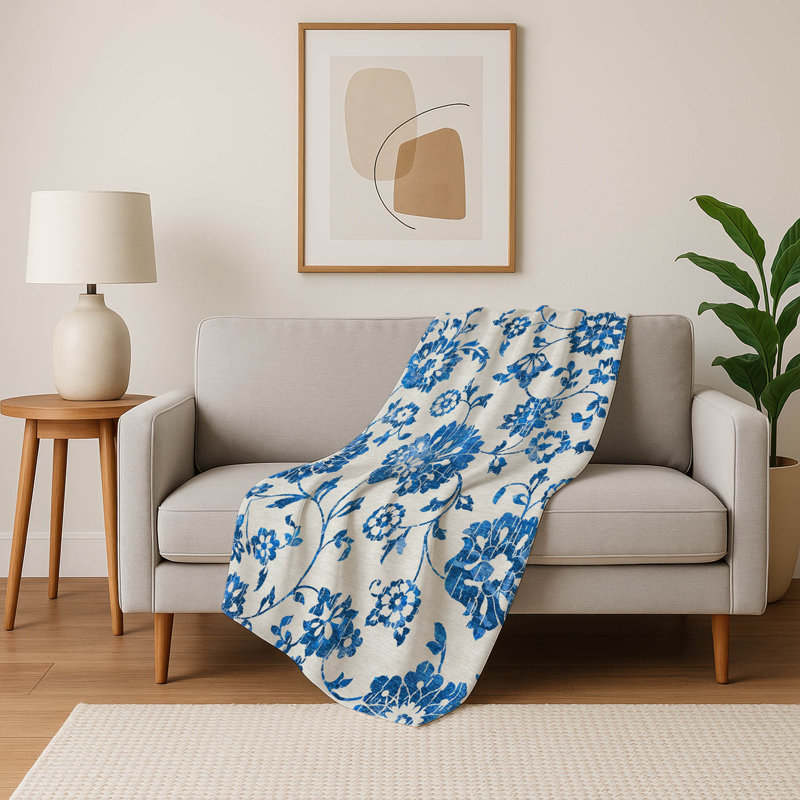 Jeté floral Sherpa ASB856 Addison, Ivoire ivoire