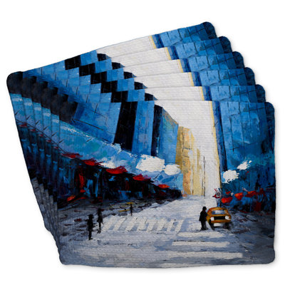 Blue Buildings Braided Polyester Mindaugas Set of 6 - Home Decor