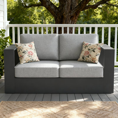 Modern Outdoor Aluminum 2-seater Loveseat With Cushions by Ivy Bronx