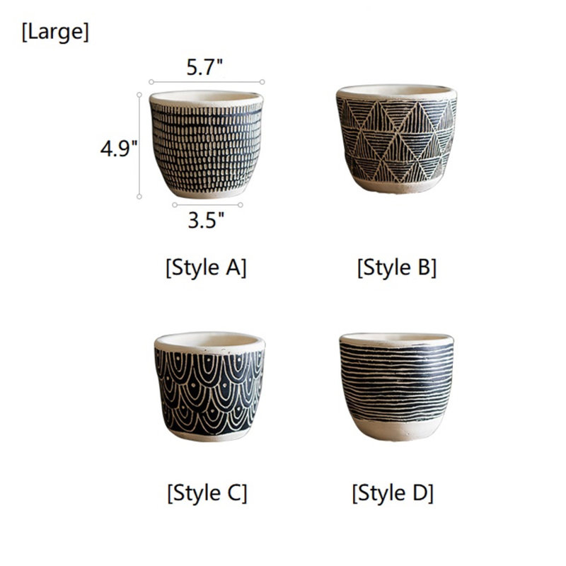 Mahinmi Handmade Pot Planter, 5.7" H x 4.9" W x 3.5" D