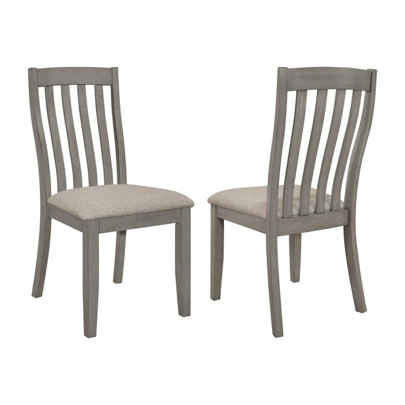 Ensemble de 2 chaises de salle à manger avec siège rembourré, Gris