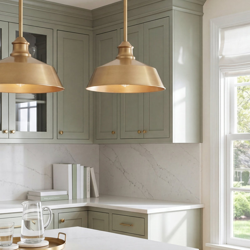 Jeb 1-Light Single Pendant, Natural Brass
