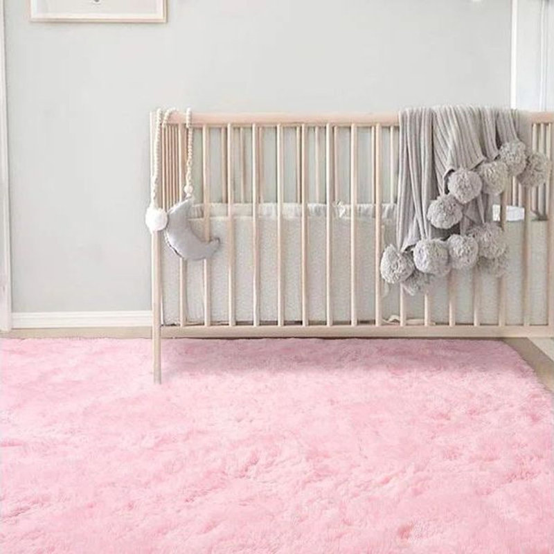 Tapis à poil long Shahen, Rose, Rectangulaire 3 pi x 5 pi