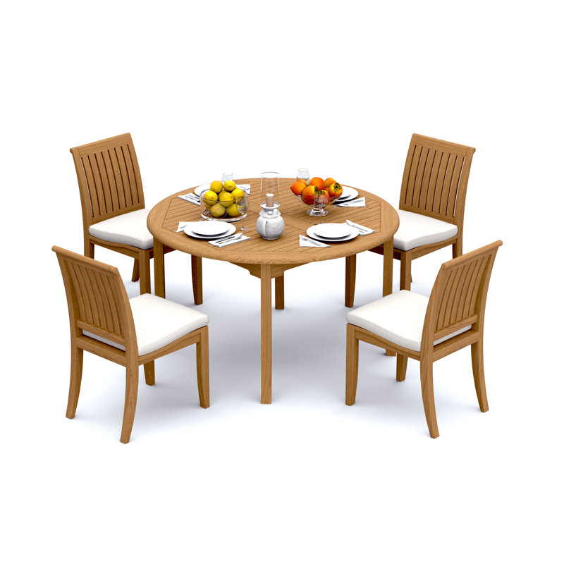 Ensemble de table d'extérieur rond 5 pièces pour 4 personnes L 52 po Lagos