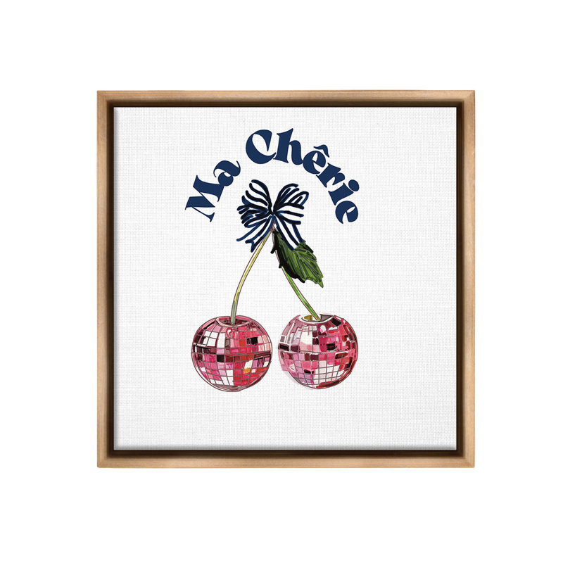 «Ma Cherie French Expression Floater Frame» par Amelia Noyes sur toile, Cadre flottant orme Montalcino, H 18 po x l 18 po