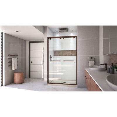 Encore 48" W x 32" D x 78.75" H Semi-Frameless Rectangle Shower Enclosure with Base Included