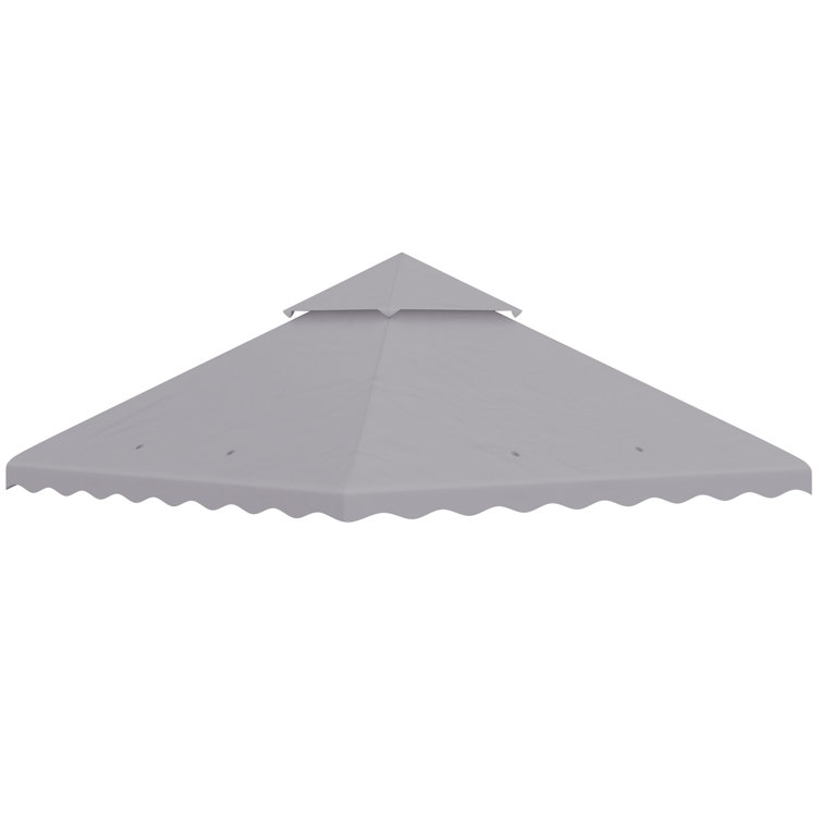 Outsunny 10' x 10' Gazebo Replacement Canopy Cover, 2-Tier, Gray