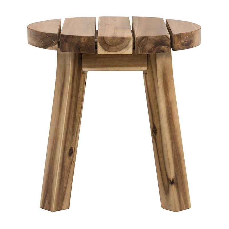 Table d'appoint en bois 16 x 16 po, construction solide pour espaces de vie d'une hauteur ronde de 16,1 po Essential