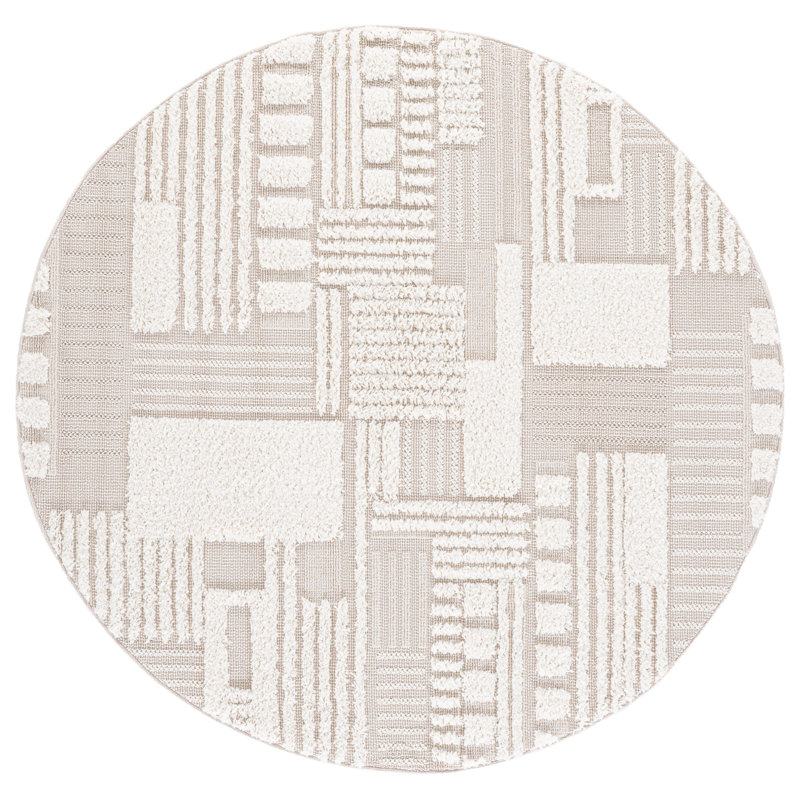 Tapis beige / ivoire Trends 126, Rond 5 pi 3 po