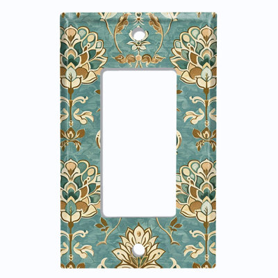 Couvercle de plaque d'interrupteur en métal; Fauteuil à bascule GFI taille 1 US - floral damassé