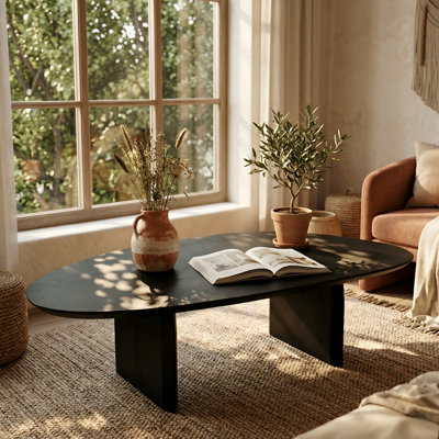 Mid Century Triangle Coffee Table Modern Side Table for Living Room Bedroom