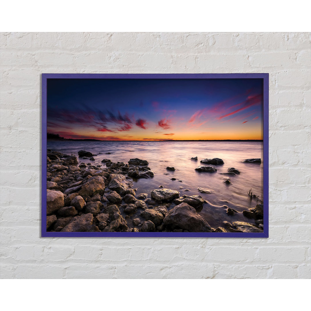 Gerahmtes Leinwandbild Serene Ocean Rocks Framed Print