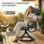 Ensemble de 2 chaises de patio pivotantes pour l'extérieur, avec dossier haut et structure en métal robuste, toutes saisons-1706044143