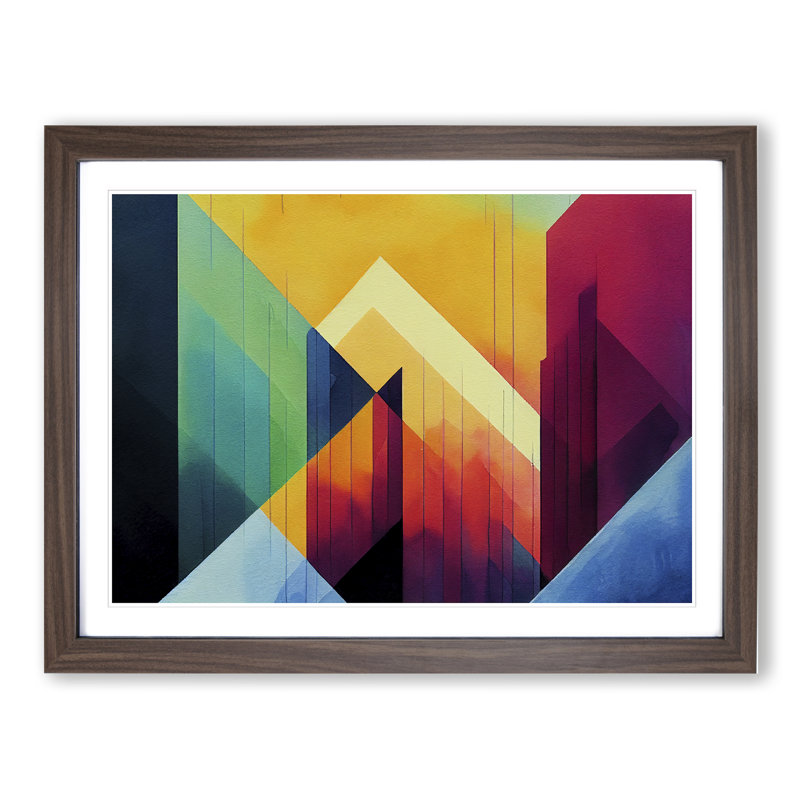 Flourishing Abstract - Single Picture Frame Painting, 46cm H x 64cm W x 2cm D, Walnut