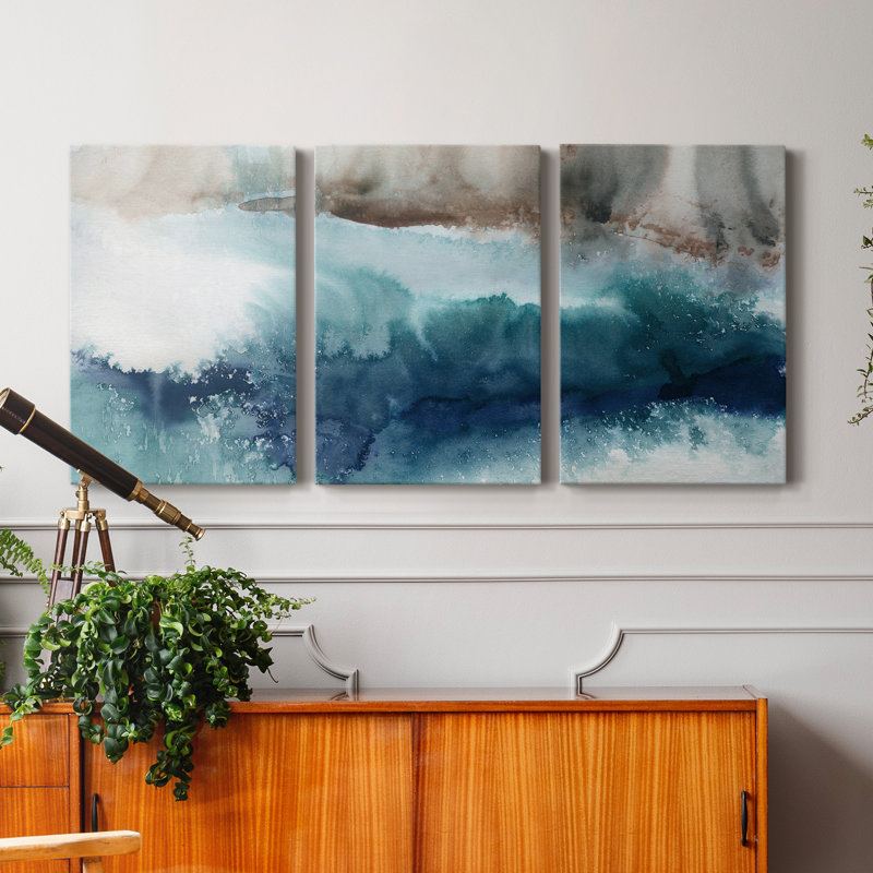 Shifting Shores - Ensemble de 3 reproductions sur toiles tendues, H 36 po x l 72 po x P 1 po