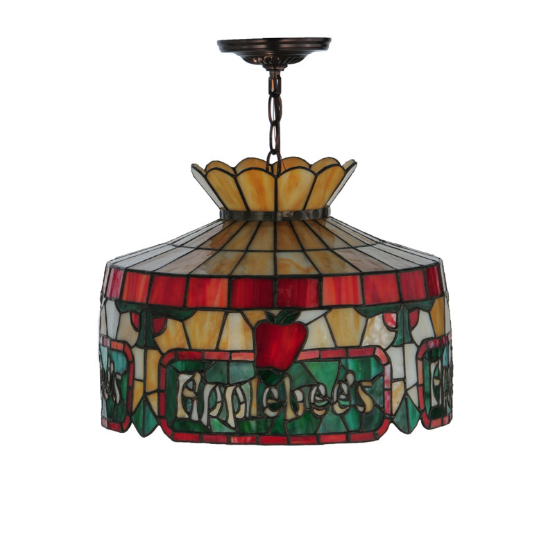 Bronze Glass Drum LED Pendant Light for Indoor/Outdoor Use