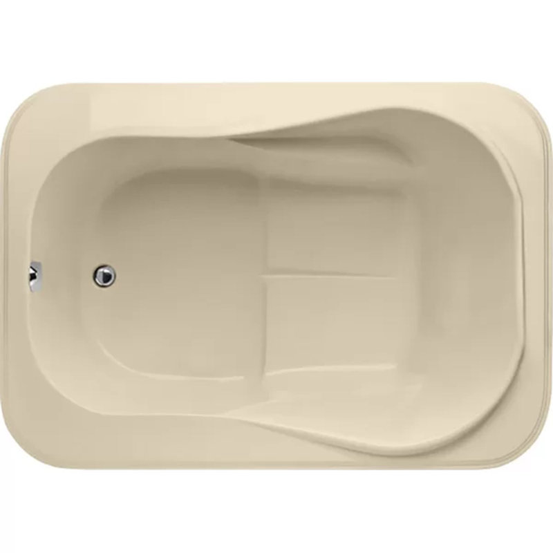 Cassi 60'' L Soaking Bathtub, Bone, Polished Chrome