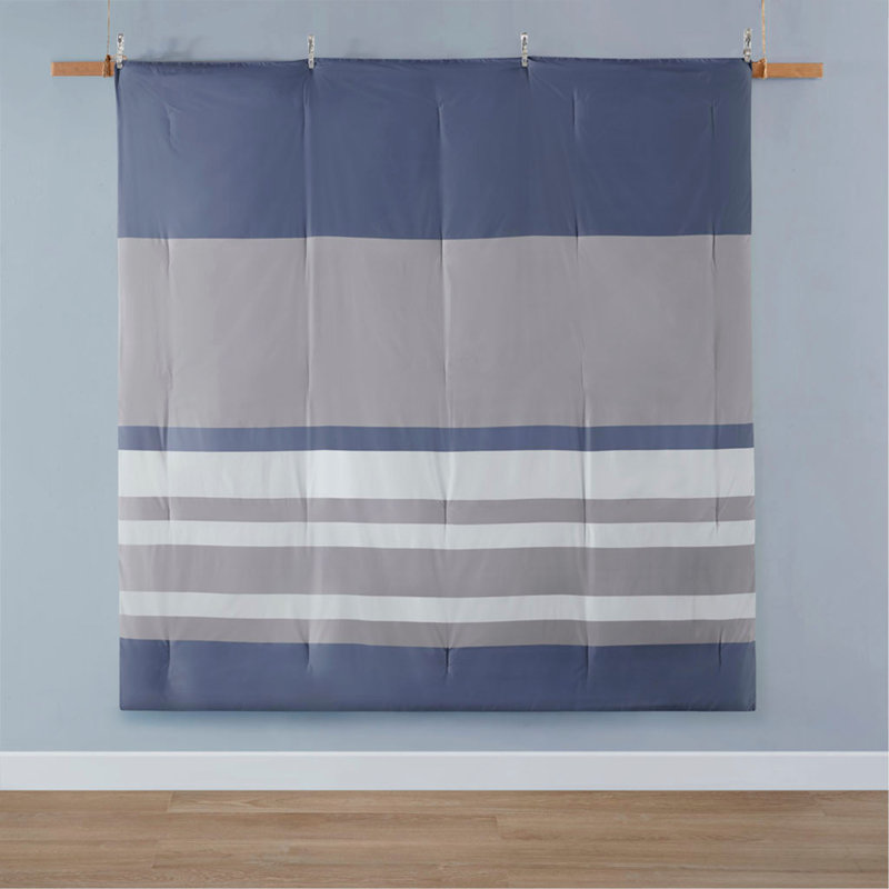 Ensemble d'édredon, rayé avec draps - Simple, Twin Comforter+ 5 Additional Pieces