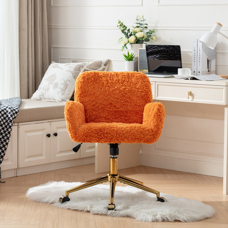 Chaise de bureau en velours Batasi, Orange