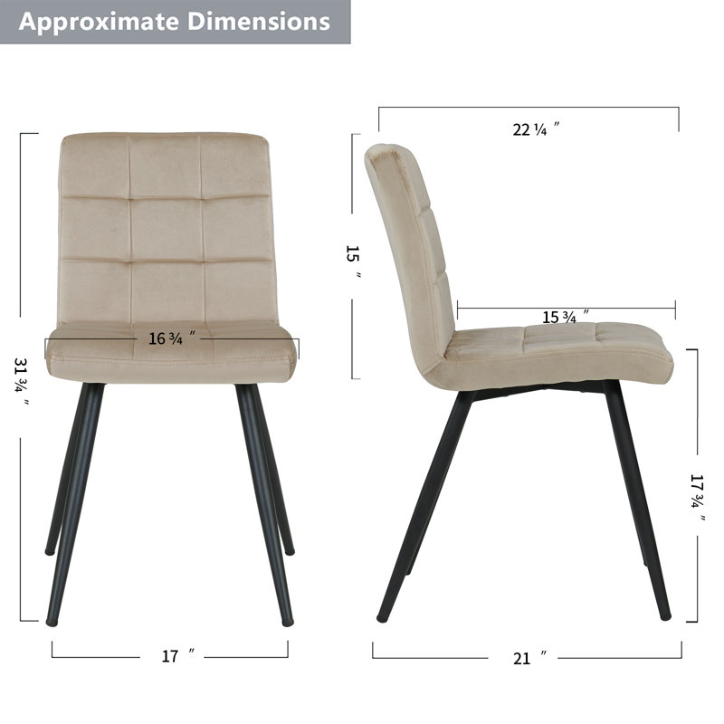 Chaise d'appoint rembourrée en velours Girton, Kaki