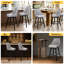Swivel Upholstered Counter Stool with Metal Frame-801717305