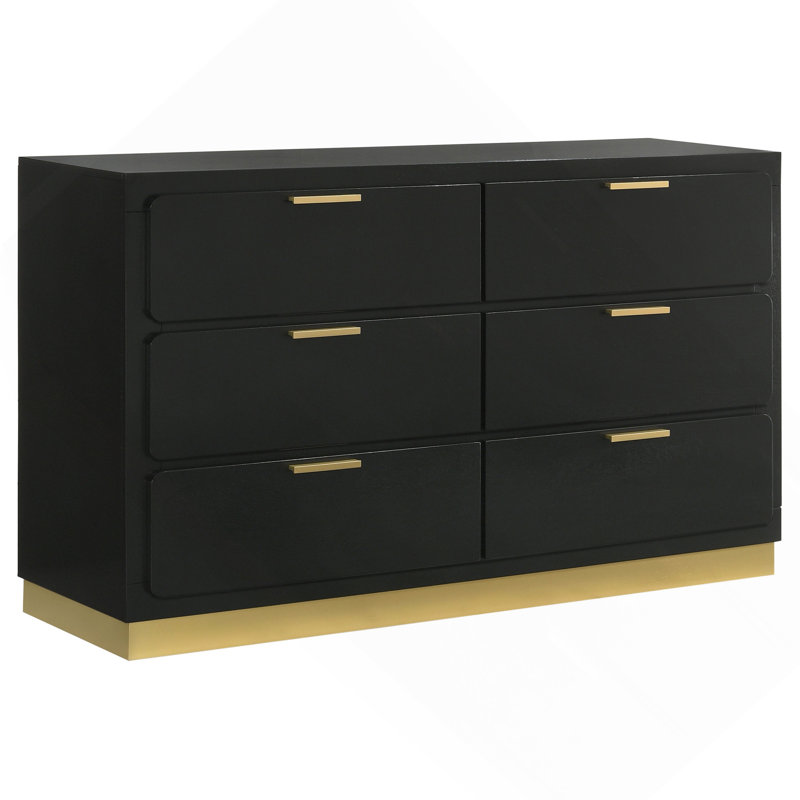 Commode 6 tiroirs Sophia, Noir