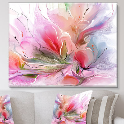 « jolie painted floral design », reproduction d’impression sur toile tendue en mauve