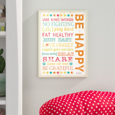 Elitia 'Be Happy Typography' Art