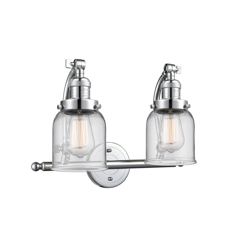 Bonomo 2 - Light Dimmable Vanity Light, 6 Watt Vinage LED Bulb, Clear, Polished Chrome