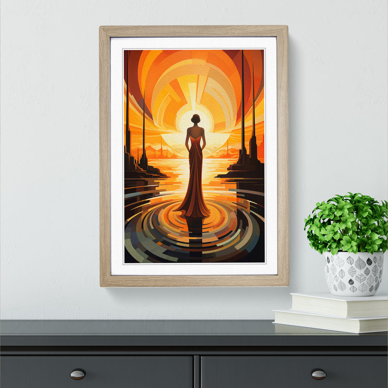 Single Picture Frame Print on Wood, Oak Framed, 64cm H x 46cm W