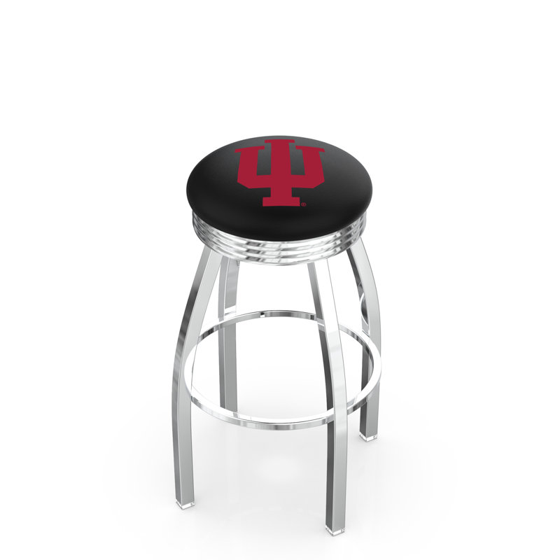 Tabouret de bar Logo Series, Tabouret de bar d'une hauteur de siège de 30 po, Noir soudé uni, Université d'Indiana