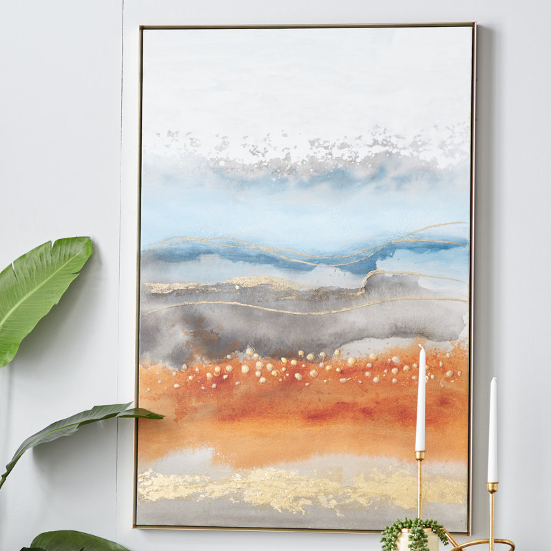 Multicolore peint à la main - cadre flottant, reproduction d'art sur toile