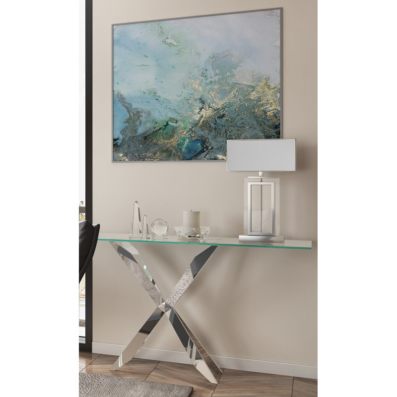 Krystin 160cm Glass Top Console Table