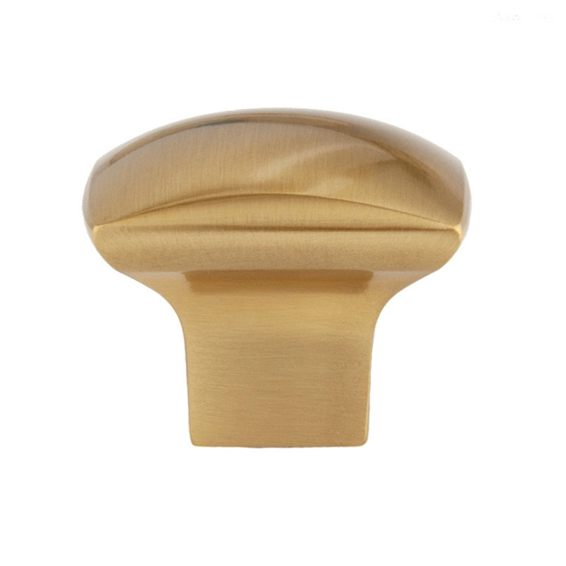 Bouton de meuble carré en laiton satiné Boise de 1-1/4 po de longueur, Laiton satiné
