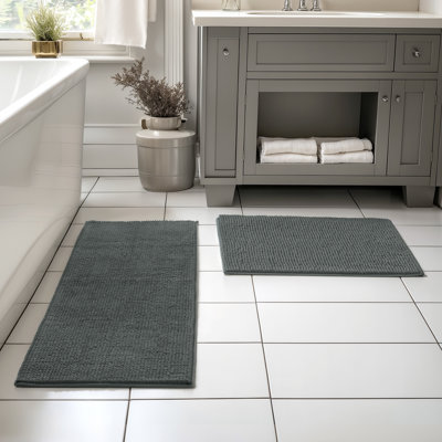 Ensemble de tapis pour salle de bain ultra doux en microfibre absorbante