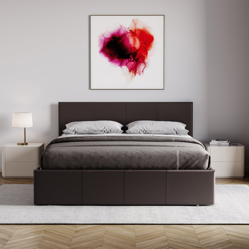Wilna Upholstered Ottoman Bed, UKFR Certified, Double (4'6), Brown
