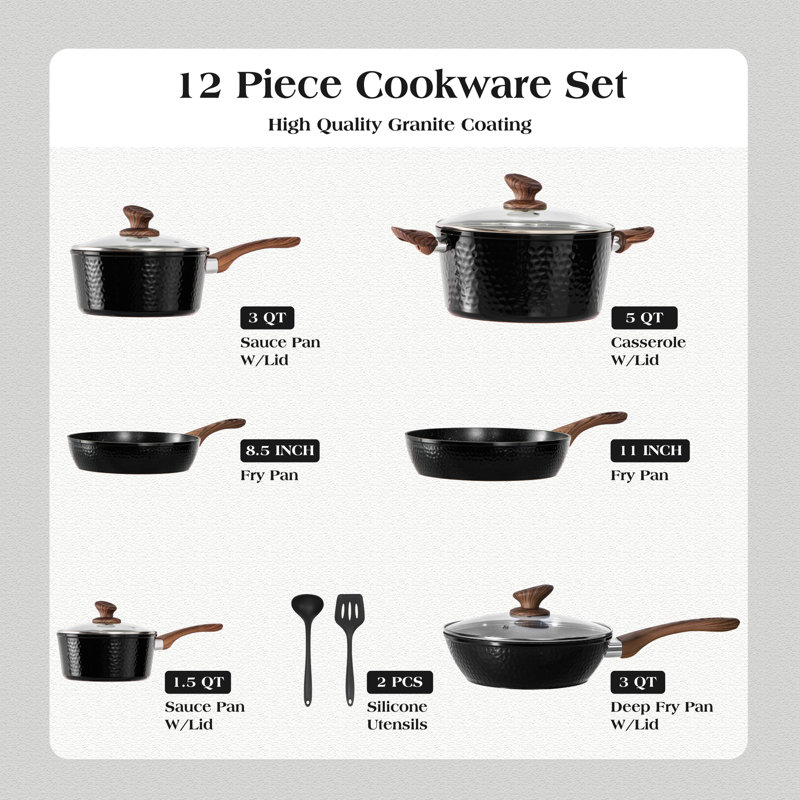 12 - Piece Non-Stick Aluminum Cookware Set