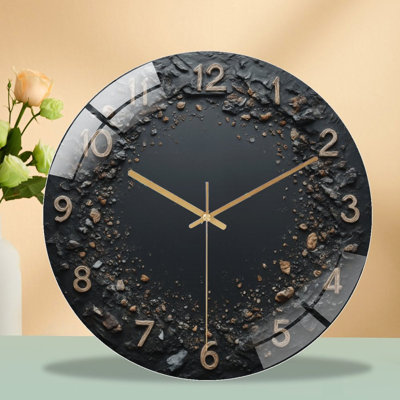 Horloge murale avec motif tribal abstrait - horloge murale moderne en verre 12 po