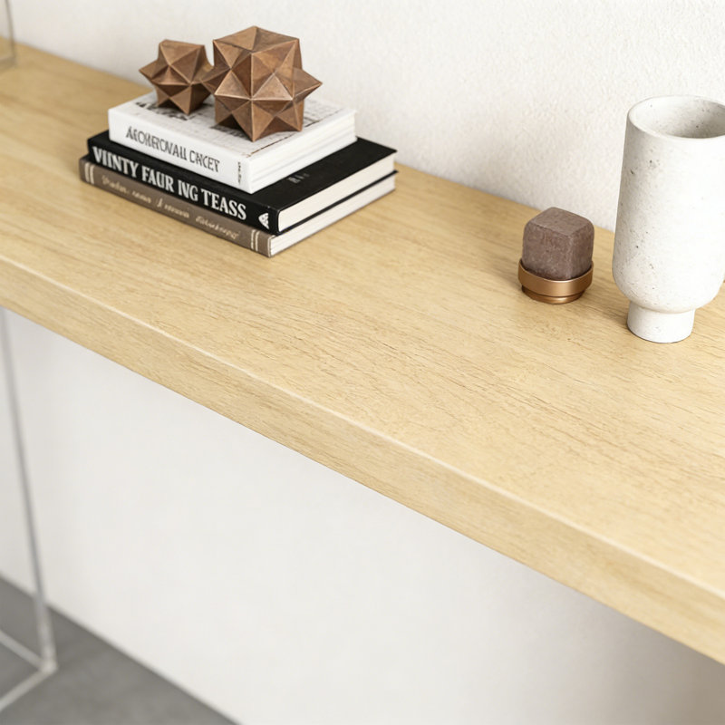 Console Minimalist, H 33,46 po x l 62,99 po x P 11,81 po, Bois naturel / transparent