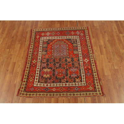 Tapis turc à teinture végétale anatolienne pré-1900 4 x 4