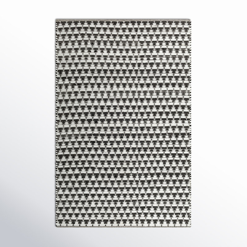 Addie geometric hand flatwoven and recycled P.E.T. Black/white rug, Rectangle 8 pi x 10 pi