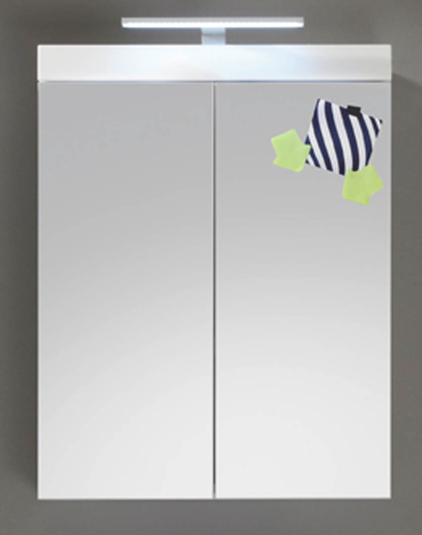 60 cm x 77 cm Spiegelschrank Nallely mit LED-Beleuchtung