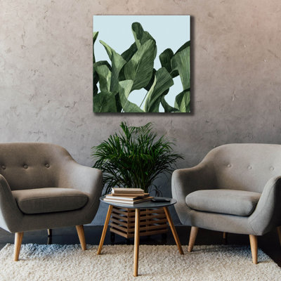 Toile épique Graffiti «Celadon Palms 2» par Emma Scarvey, 37 po x 37 po
