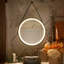 Miroir de salle de bain 32 pouces à DEL avec fond de panier, cadre en alliage d'aluminium noir, luminosité élevée, toucher à intensité variable, contrôle de l'interrupteur mural, anti-buée, réglable CRI 95 3000K-4500K-6000K, étanche IP54