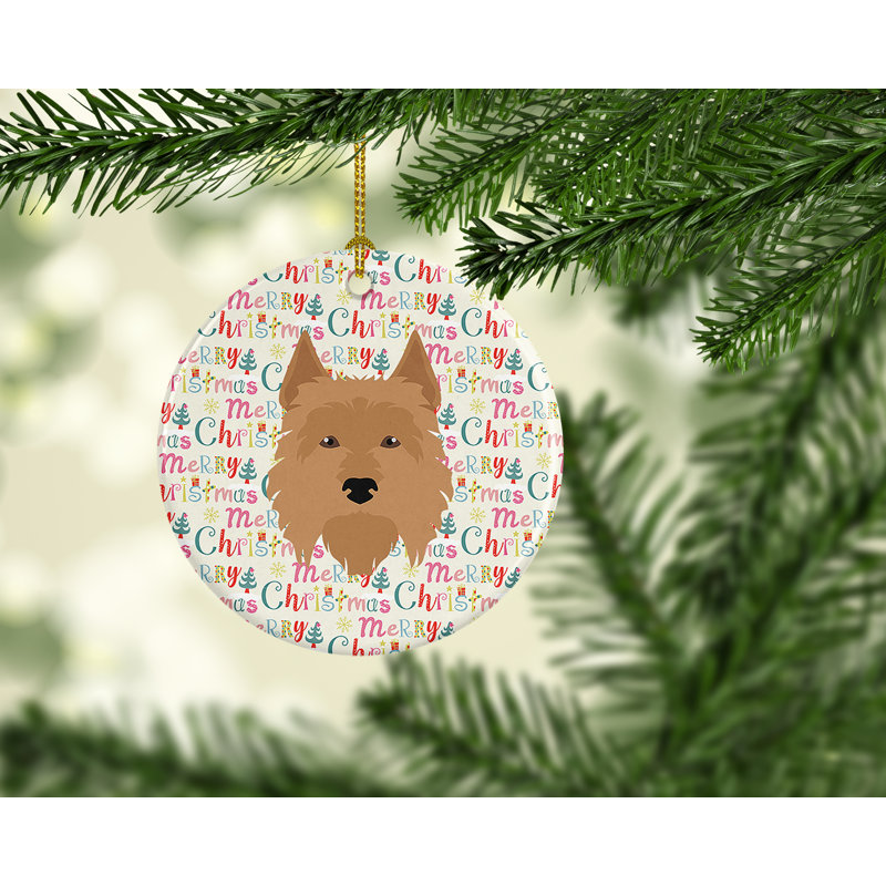 Ornement suspendu en forme de joyeux Noël australien Terrier