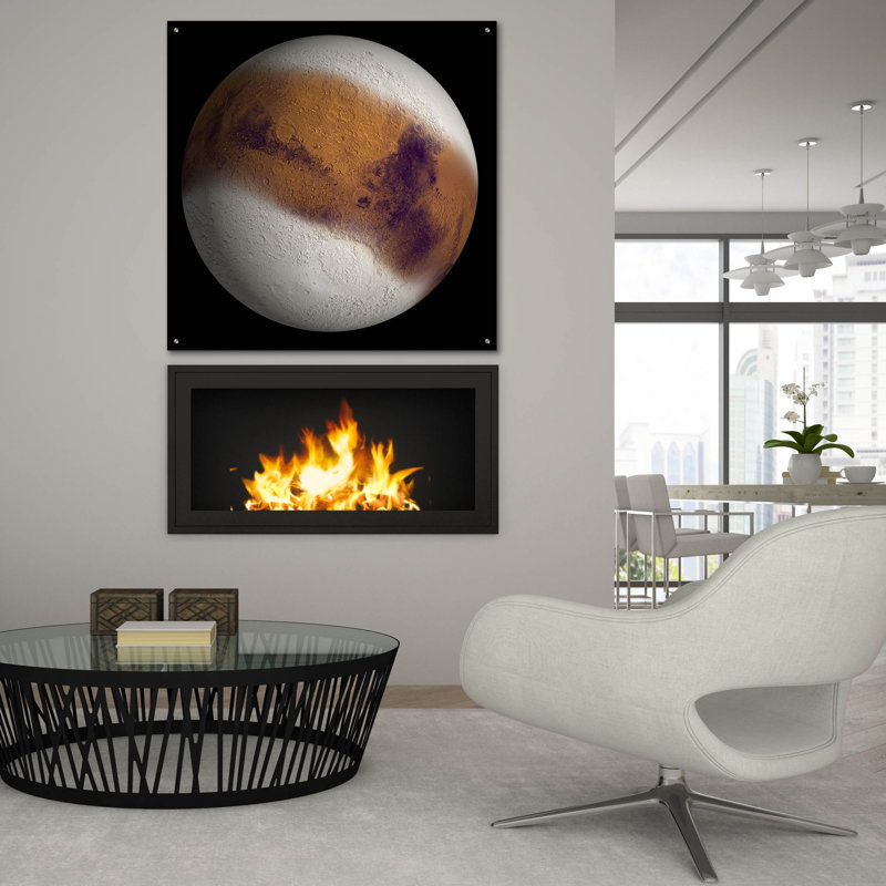  «Mars Ice Age, Simulé» par la NASA, art mural en verre acrylique, 36 po x 36 po, 36"x36"